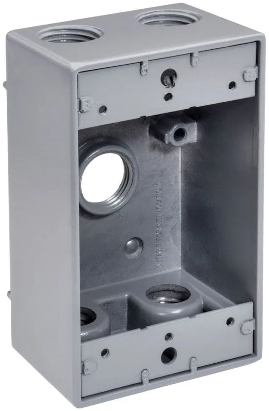 Tops WB1575 3/4-inch 5 Hole Single Gang Weatherproof Box (1 Pack)