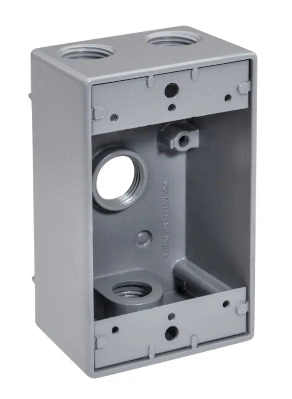 Topaz WB1475 3/4-inch 4 Hole Single Gang Weatherproof Box (1 Pack)