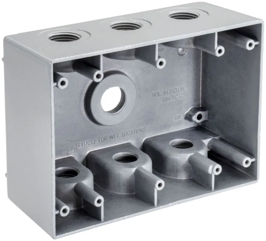 Tops WB3775 3/4 inches 7 Hole Triple Gang Weatherproof Box (1 Pack)
