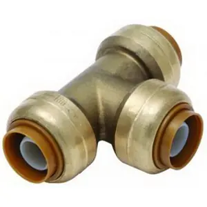 Reliance Worldwide Corporation U454LF Sharkbite 3/4 inchesx1/2 inchesx1/2 inches Red Lead Free Tee