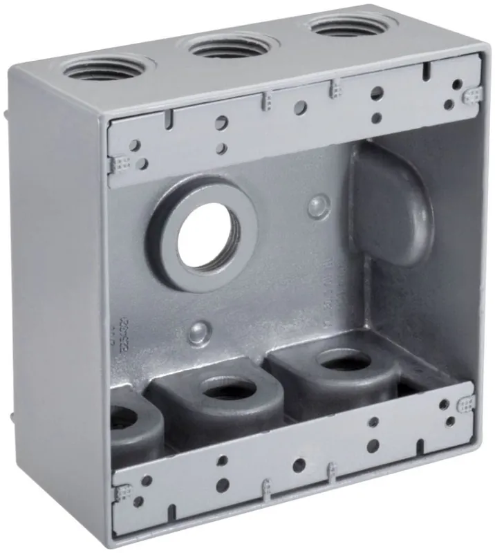 Tops WB2775 3/4 inch 7 Hole 2-Gang Weatherproof Box