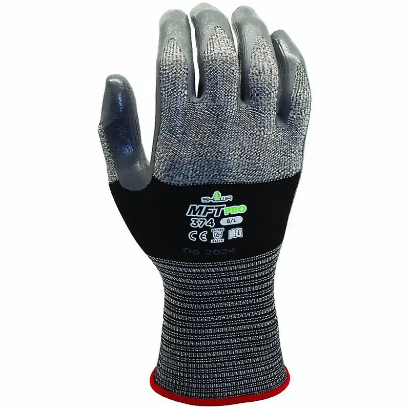 Showa 374S-06 Best Glove 374 13- (MFT) Black With Black Coating Small, Dozen of 12