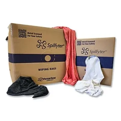 Spilfyter WR6400C-50CBX Reclaimed Wiping Product Mixed 50 Lb Compressed Box Rags