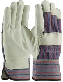 Pip 87-1563/L Top Grain Cowhide Leather Palm, Safety Cuff, L