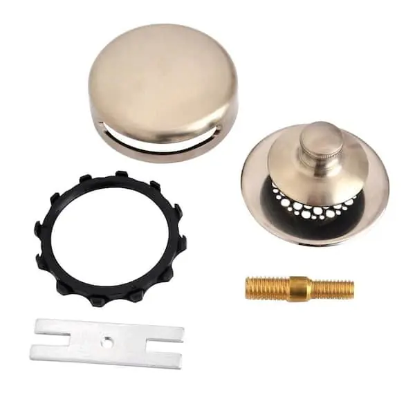 Watco 948701-PP-BN-G Universal NuFit Push Pull Bath Stopper with Grid Strainer Combo Pin Kit