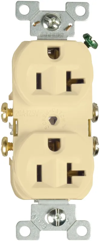 Eaton CR20V Duplex Straight Blade Receptacle 20 A, 125 VAC, NEMA 5-20R