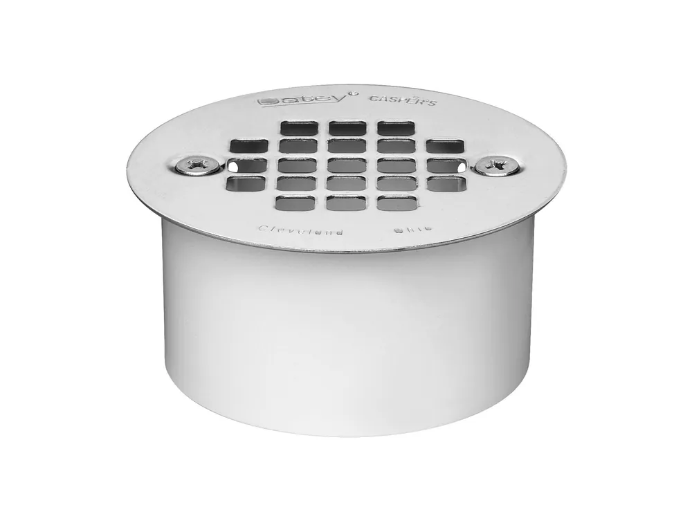 Oatey 43563 3 in. PVC Snap-In Drain with 3-1/2 in. Stainless Steel Strainer