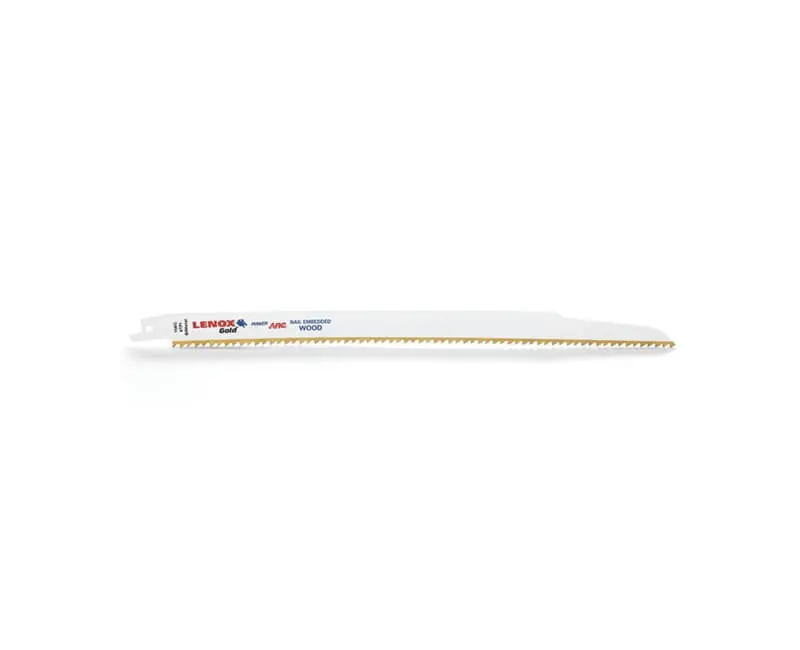 Lenox 156G Gold 12 in. Bi-Metal Reciprocating Saw Blade 6 TPI 5 pk