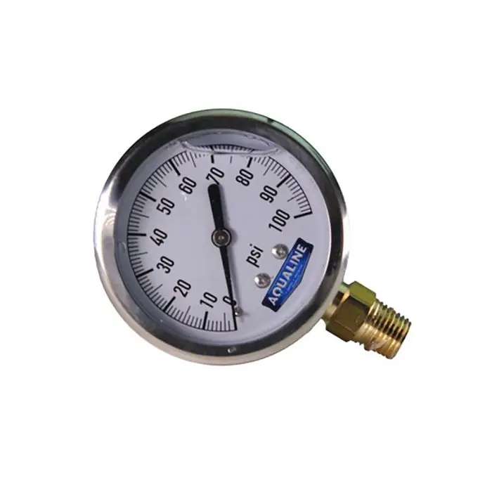 Aqualine PG100L Pressure Gauge 0 - 100 PSI 1/4 in. MPT