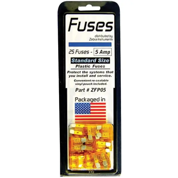 Mars M08570 Zebra 25 PK 5 Amp Fuses
