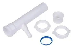 Oatey PP9816BD Plastic Tubular Branch Tailpiece, With Hi-Line / Slip Joint Combination, 1/2 inches Branch, 1-1/2 inches x 8 inches, For Dishwasher Connection