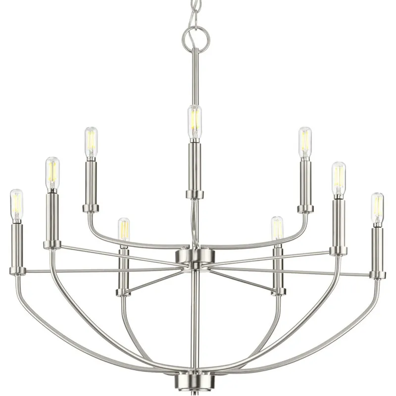 Progress Lighting P400228-009 Leyden 9 Light Chandelier 60W
