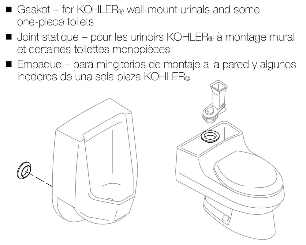 Kohler GP53410 Urinal Gasket (Pack of 1) replacement #123N66