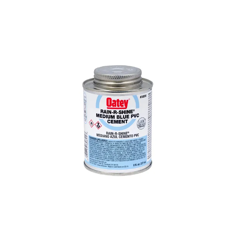 Oatey 30891 Rain-R-Shine 8 oz. Medium Bodied Blue PVC Cement