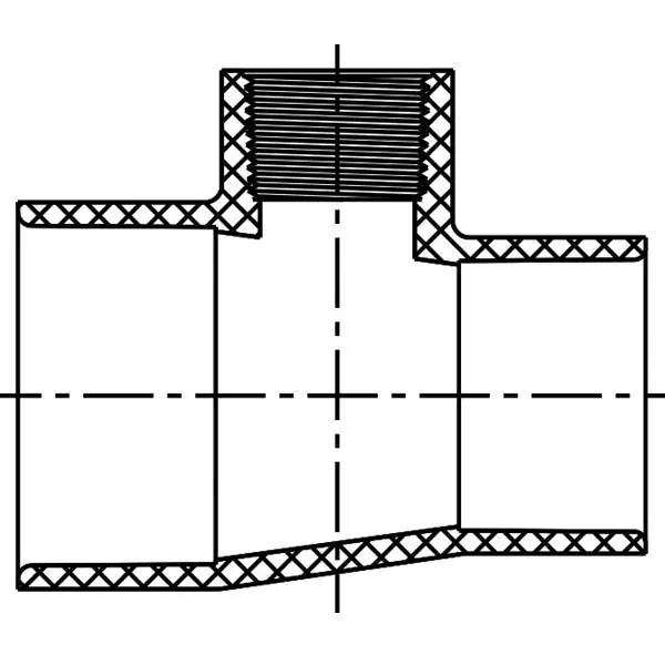 Lesso UV402-130 Reducing Tee (Soc x Soc x Fipt)