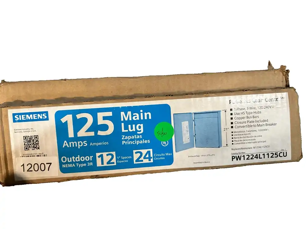 Siemens PW1224L1125CU 1PH LC 12S 24C ML 125A CU Outdoor replacement PW1224L1125CU