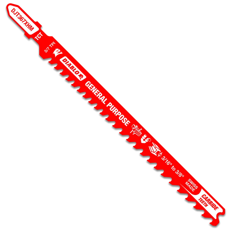 Diablo DJT367XHM 5-1/4 in. 5/7 TPI Carbide T-Shank Jig Saw Blade for General Purpose Applications