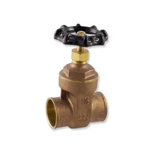 Aqualine BGV-100S Full Port Gate Valve Brass 1 inches Solder BGV-100S-LF