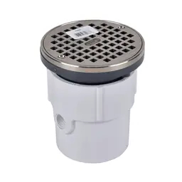 Oatey PAB722R 3 inches or 4 inches PVC General Purpose Drain w/ 5 inches NI Grate & Round Ring
