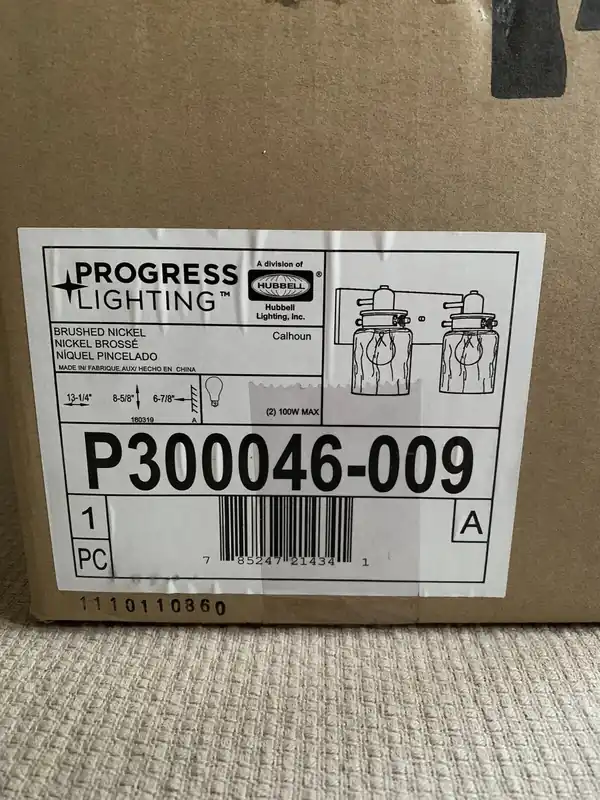 Progress Lighting P300046-009 Calhoun 100W 2-Light Incandescent Vanity Fixture