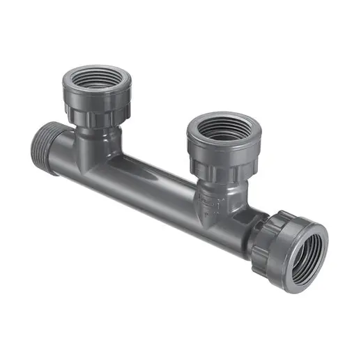 Spears MA0101-010-2 1 Pvc 2-Port Mnifld Tee Swvlxmiptx2-Swvl
