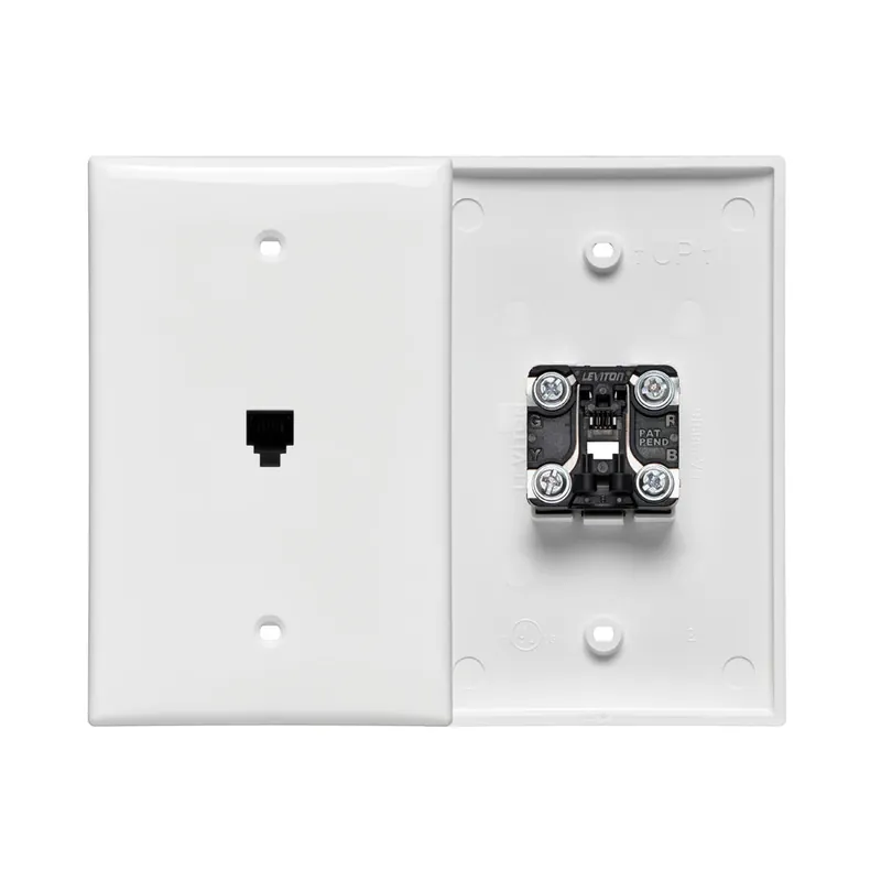Leviton 40540-CMW Midsized Plate, Insert Molded Cat 5e And F-Conn
