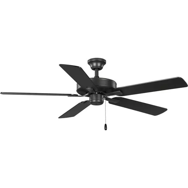 Progress Lighting P250080-143 AirPro Builder Fan 52-in Graphite with Graphite/Black Blades Ceiling Fan