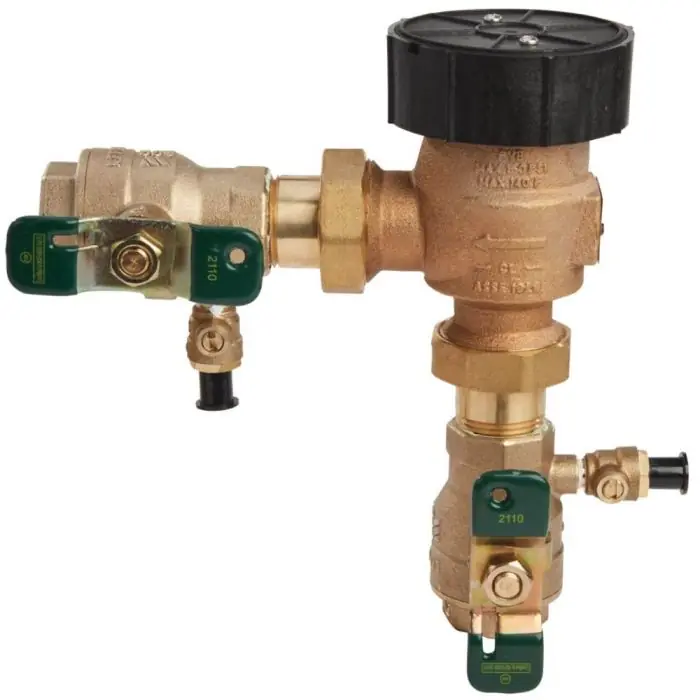 Watts 800M4QT 1 in Bronze Anti-Siphon Pressure Vacuum Breaker Backflow Preventer, Quarter Turn Shutoff, Tee Handles
