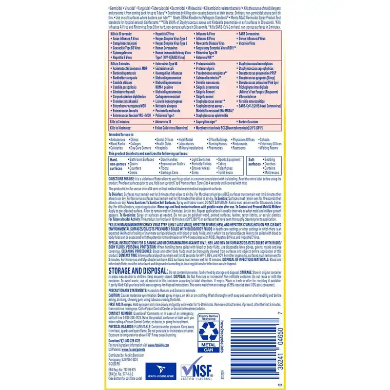 Professional Lysol RAC04650CT Disinfectant Spray Original 19 oz 12/Carton