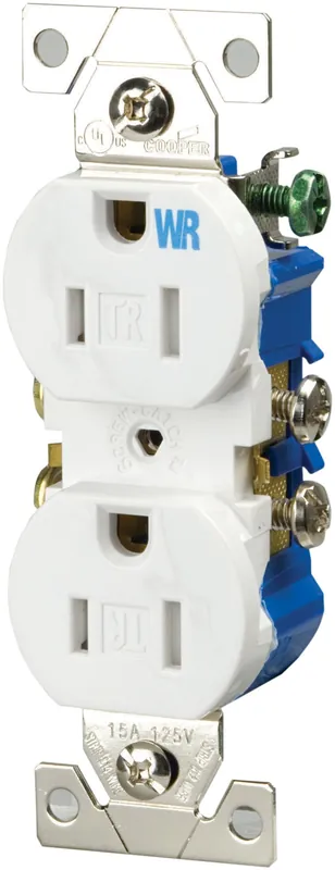 Eaton TWR270W Wiring 15-Amp 2-Pole 3-Wire 125-Volt Tamper and Weather Resistant Duplex Receptacle