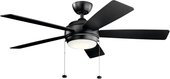 Kichler 330174SBK Starkk 52 in. Integrated LED Indoor Ceiling Fan 17 watts