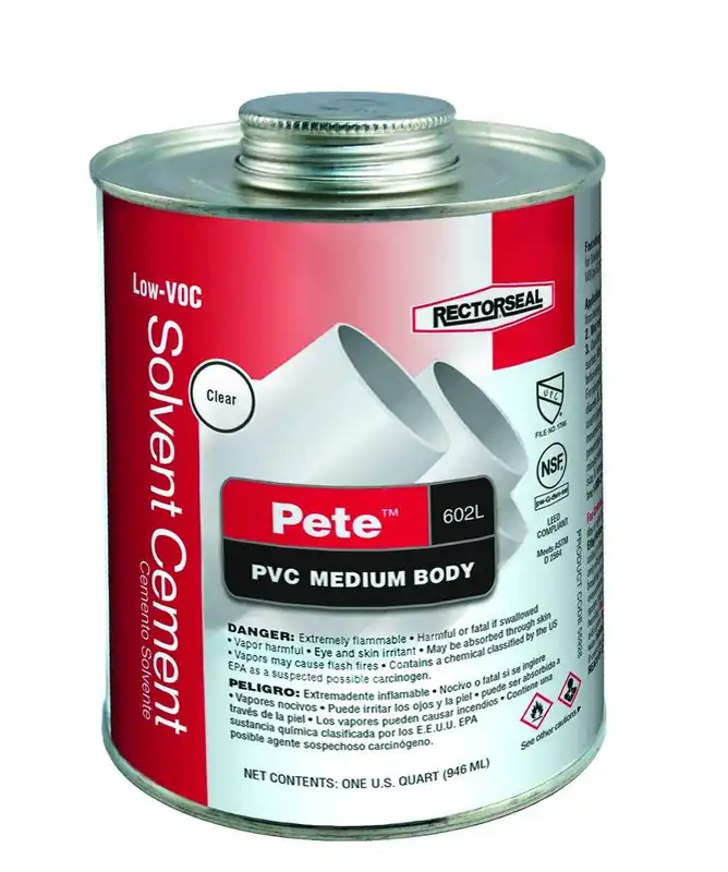 Rectorseal 55928 Pete 602L Solvent Cement 1 Quart