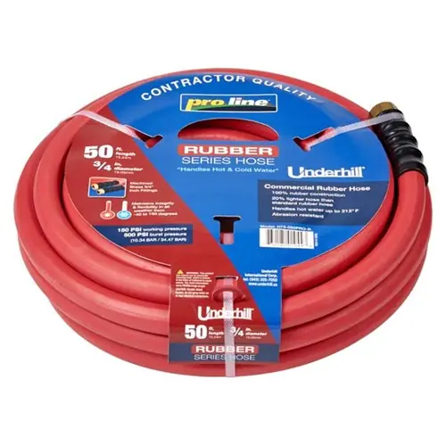Underhill H75-050PRO-R Proline Rubber Hose 3/4 Inch x 50 ft