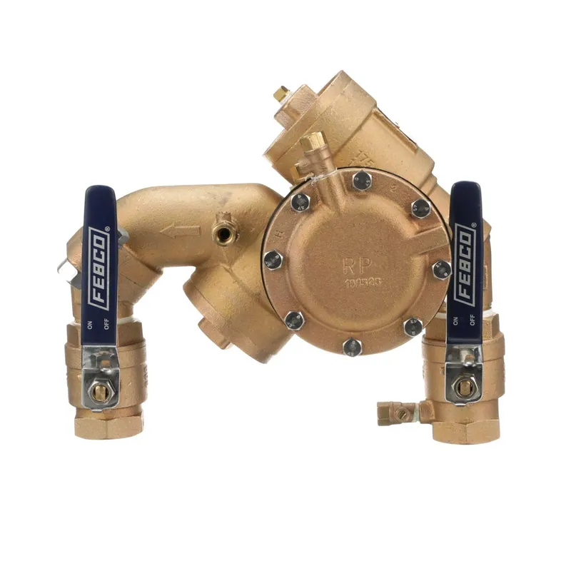Febco F825GYA 825YA Series Bronze Reduced Pressure Zone Backflow Preventer Assembly 1-1/2 inches Quarter Turn Shutoff