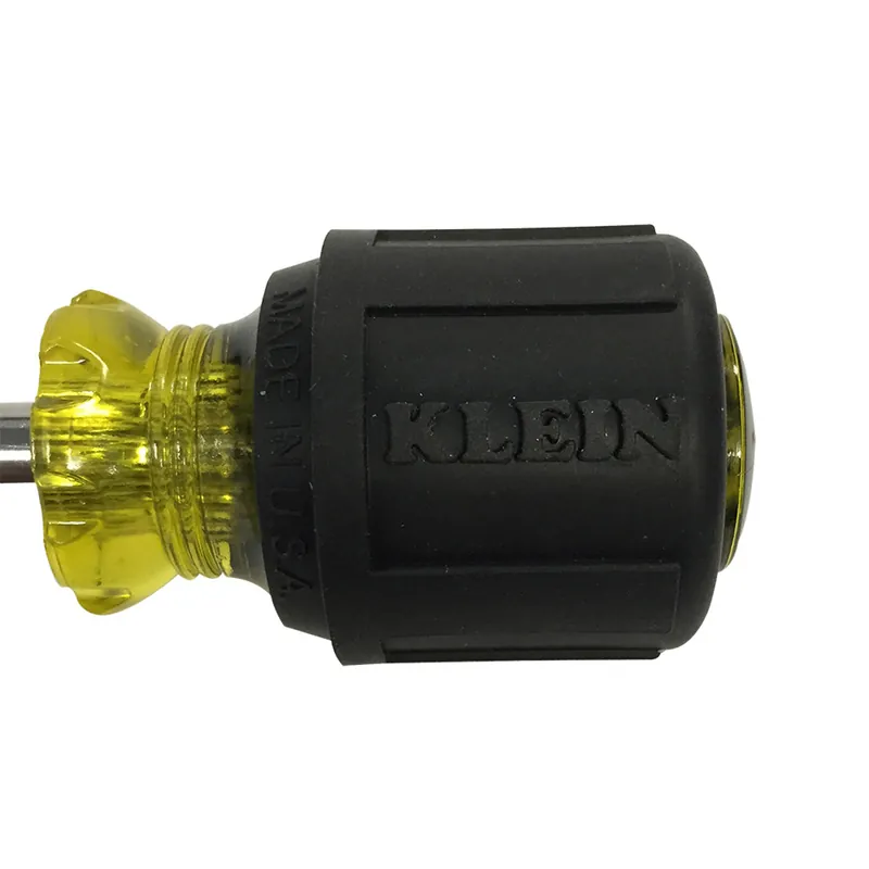 Klein Tools 600-1 Stubby Screwdriver, Round Shank, 1/4 inches Keystone Tip, Size 1-1/2 inches