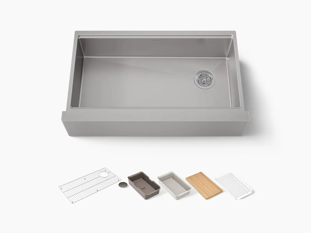 Kohler 33657-PC-NA Strive 35-1/2 Farmhouse Single Basin Stainless Steel Kitchen Sink
