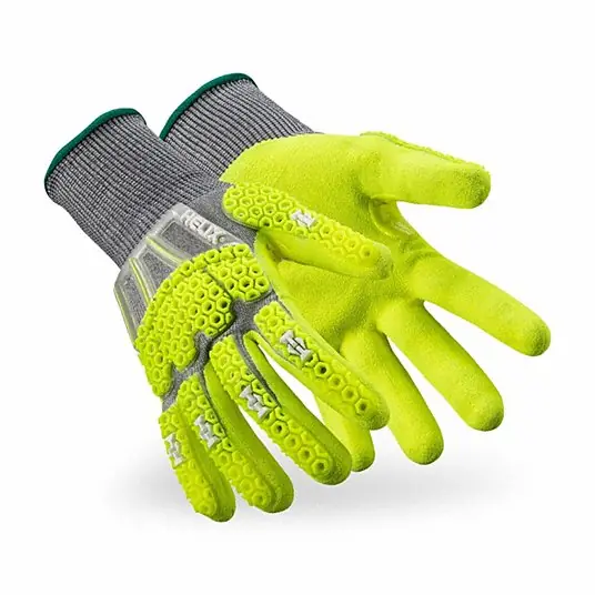 Hexarmor 3014IMP-XXXL (12) Knit Gloves ANSI Cut Level A6, ANSI Impact Level 2, Palm, Dipped, Sandy, 1 PR