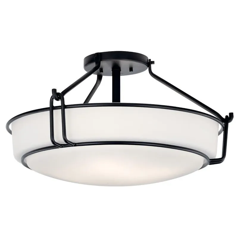 Kichler 44086BK Blac 4 75W Med Ceil Lght