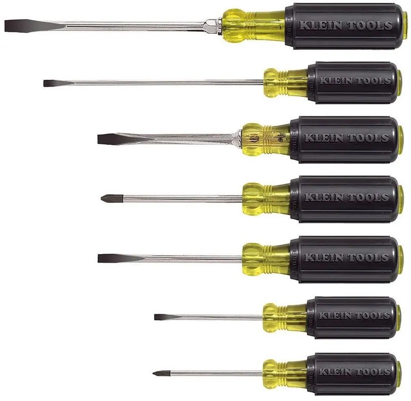 Klein Tools 85076 7PC Screwdriver Set, Slotted and Phillips, 7-Piece