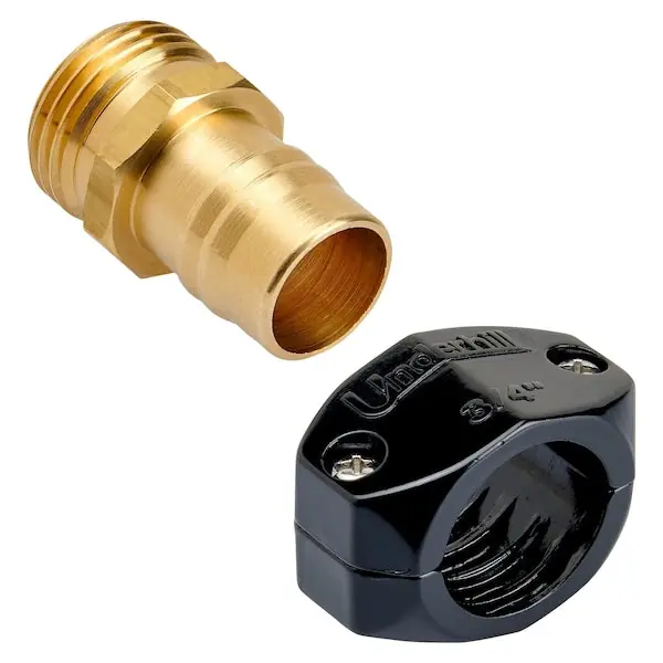 Underhill HR-75M 3/4 inches Hose Diameter Brass Male Mender with Clamp
