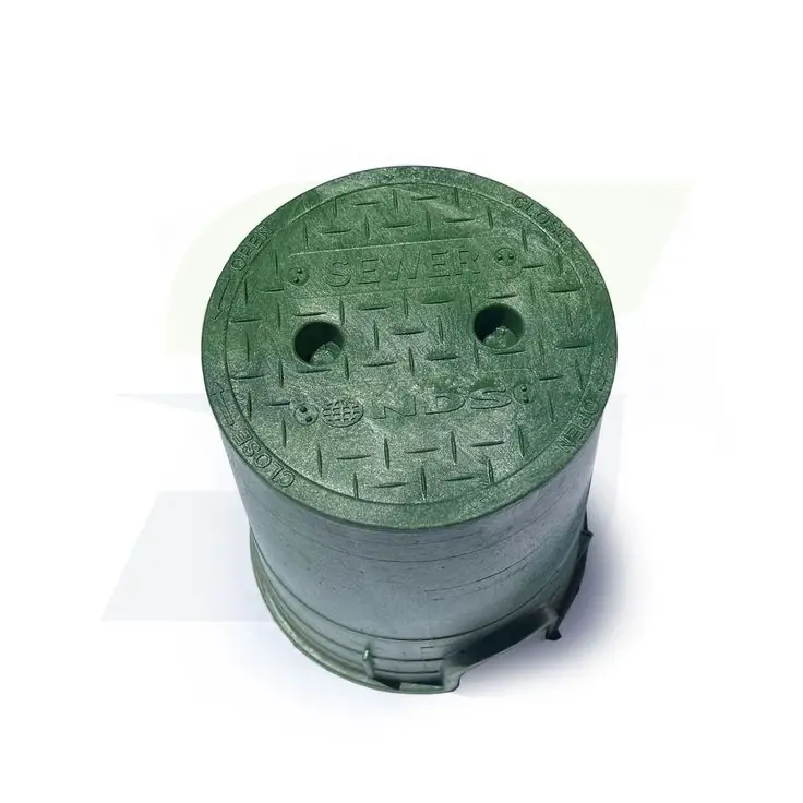 Nds 108BCS 6 inches Round Black Box with Green Overlapping Cover Sewer