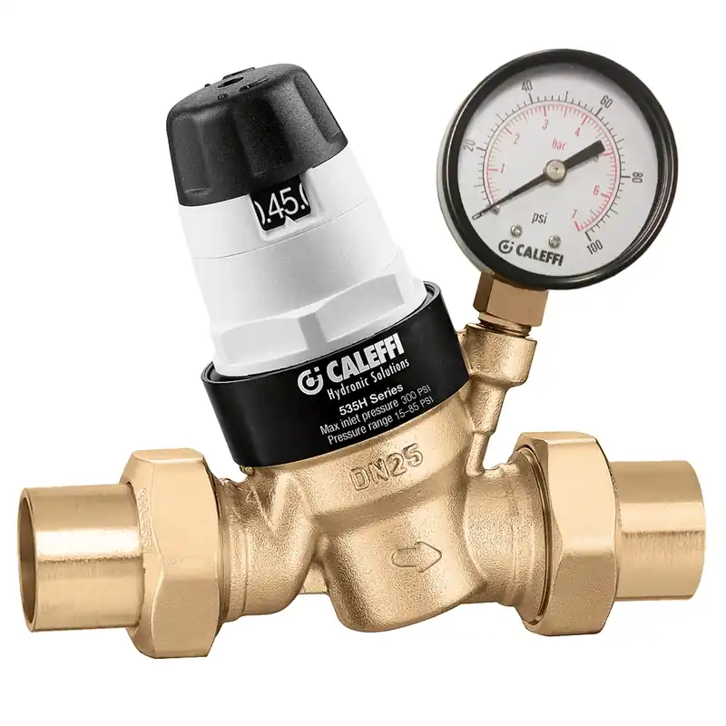 Caleffi 535991HA 2 inches Sweat Pressure Reducing Valve w/ Gauge
