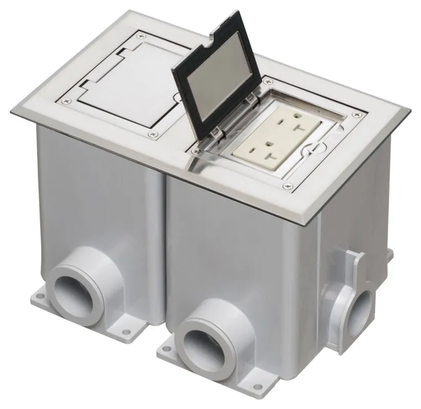 Arlington Industries FLBC8520NL Floor Box Cover and Frame Kit 2-Gang 20A