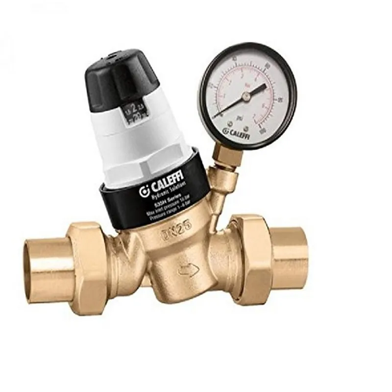 Caleffi 535981HA 535h Series Reducing Valve ASSE 1003, 1 1/2 inches Sweat w/Pressure Gauge