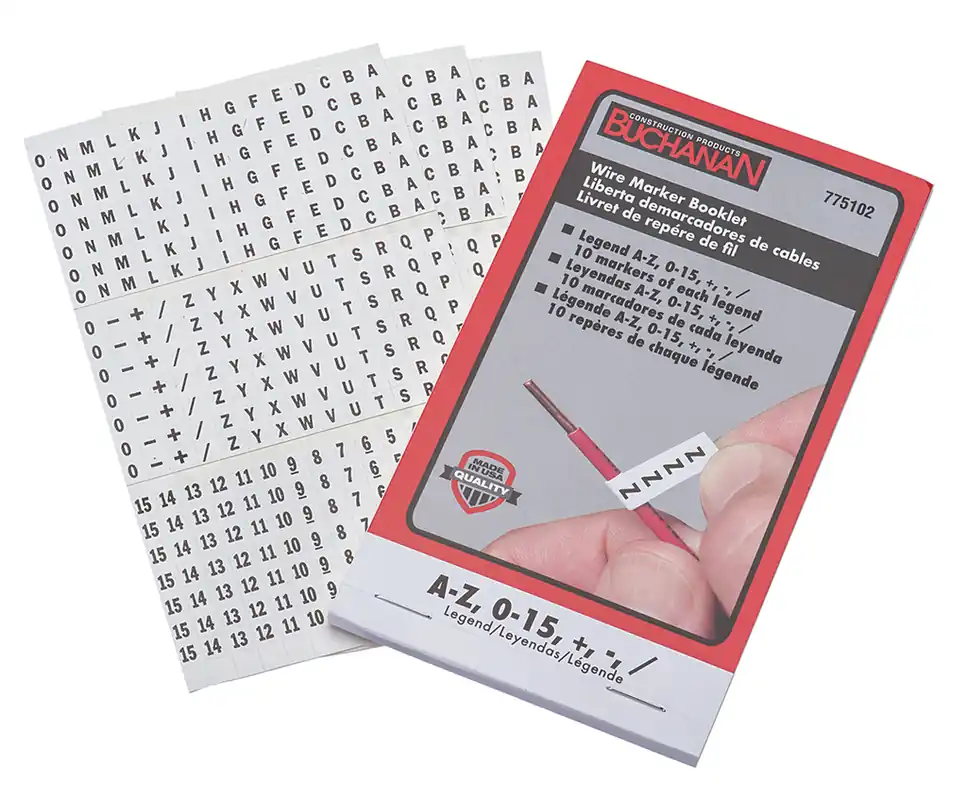 Ideal 775102 Wire Mark Book A-Z,0-15,+,-,/