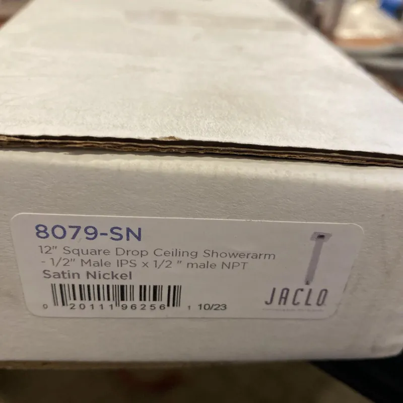Jaclo 8079-SN 12 inches Square Drop Ceiling Shower Arm & Square Escutcheon Replacement MPN