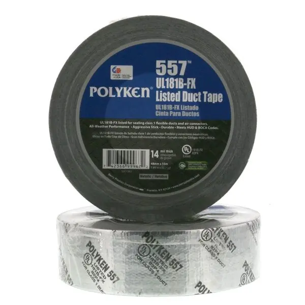 Polyken 557-2 Tape Flexible Duct 2in x 180ft UL 181B Silver