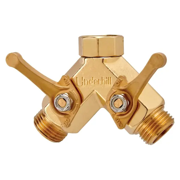 Underhill A-HB2HF Garden Y Hose Splitter 2 Way 3/4-Inch Thread