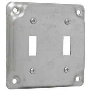 Crouse Hinds TP508 Steel Raised Surface Cover With (2) Toggle Switch Opening 4-Inch x 4-Inch x 1/2-Inch