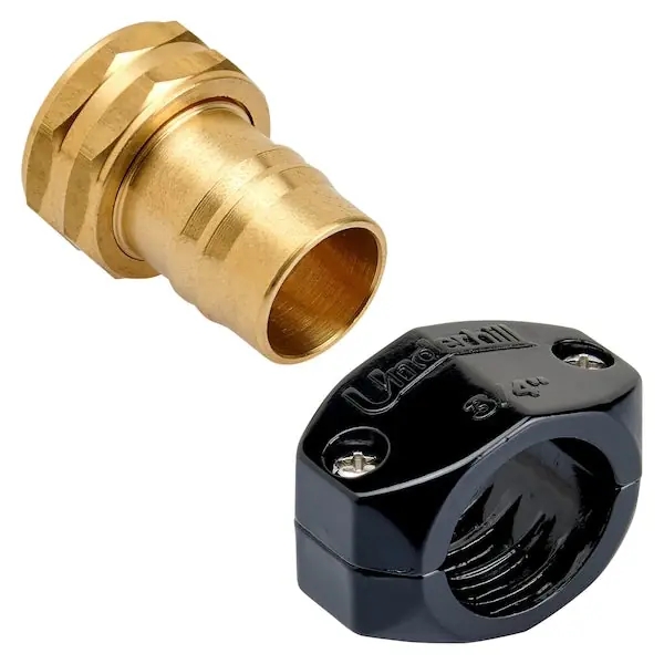 Underhill HR-75F hose diameter brass female mender with clamp
